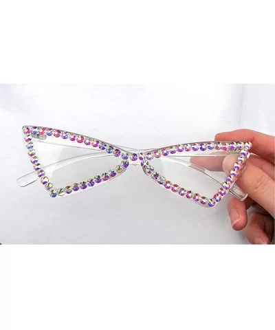 Fashion Diamond Sunglasses Designer Transparent - Clear - C5198G0M299 $9.61 Butterfly