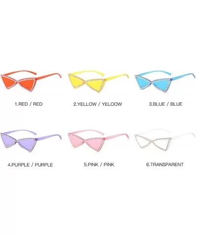 Fashion Diamond Sunglasses Designer Transparent - Clear - C5198G0M299 $9.61 Butterfly