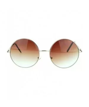 Hippie Retro Groovy Gradient Oversize Circle Lens Round Lennon Sunglasses - Brown - CE11S69T2HL $7.97 Oversized