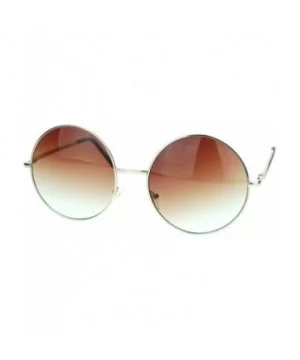 Hippie Retro Groovy Gradient Oversize Circle Lens Round Lennon Sunglasses - Brown - CE11S69T2HL $7.97 Oversized