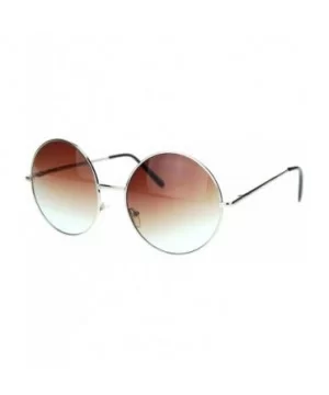 Hippie Retro Groovy Gradient Oversize Circle Lens Round Lennon Sunglasses - Brown - CE11S69T2HL $7.97 Oversized