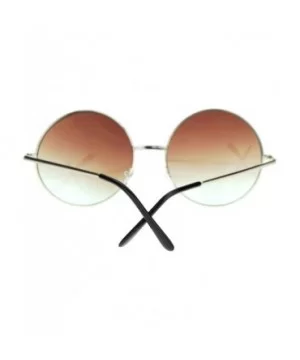 Hippie Retro Groovy Gradient Oversize Circle Lens Round Lennon Sunglasses - Brown - CE11S69T2HL $7.97 Oversized