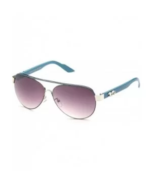 Big Oversized Aviator Fashion Sunglasses UV Protection Metal New Model - Silver/Blue - CQ117P3Q1KF $7.91 Oversized