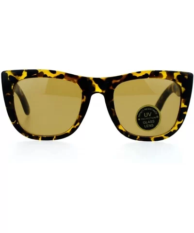 Vintage Style Glass Lens Rectangular High Point Plastic Sunglasses - Tortoise Brown - C7129SXCONH $8.14 Rectangular