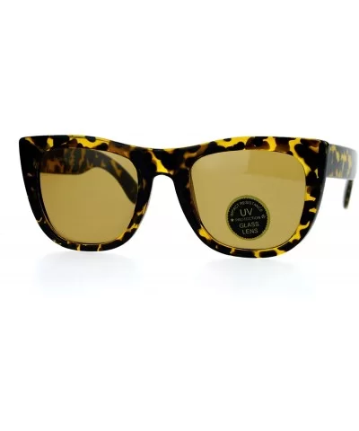 Vintage Style Glass Lens Rectangular High Point Plastic Sunglasses - Tortoise Brown - C7129SXCONH $8.14 Rectangular