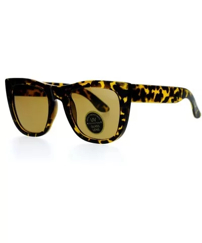 Vintage Style Glass Lens Rectangular High Point Plastic Sunglasses - Tortoise Brown - C7129SXCONH $8.14 Rectangular