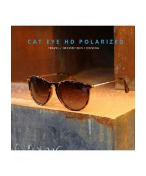 Vintage Cat Eye Polarized Sunglasses Women Tortoise Brown Retro Round Mirrored Lens Sun Glasses FePA1266 - CX199CEQTWO $29.23...