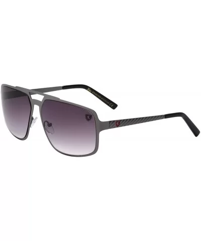 Downforce Flat Thin Frame Modern Geometric Aviator Sunglasses - Smoke Gunmetal - CW199LW5HUK $18.02 Aviator