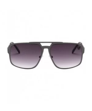 Downforce Flat Thin Frame Modern Geometric Aviator Sunglasses - Smoke Gunmetal - CW199LW5HUK $18.02 Aviator