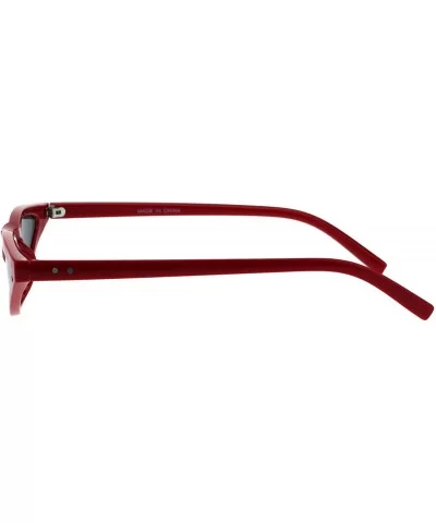 Trendy Skinny Sunglasses Womens Small Flat Cateye Oval Frame UV 400 - Red - CA18H3R4SHW $5.80 Oval