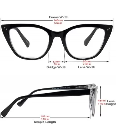 Stylish Large Cateye Blue Light Blocking Glasses for Women - Black - CU18W5H0ORY $20.00 Cat Eye