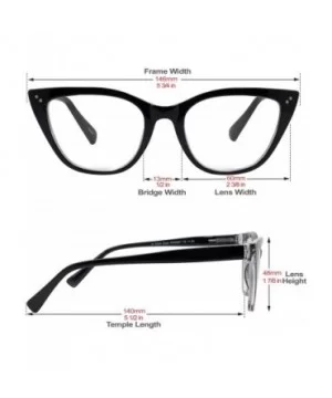 Stylish Large Cateye Blue Light Blocking Glasses for Women - Black - CU18W5H0ORY $20.00 Cat Eye