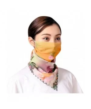 Women's Floral Print Chiffon Neck Gaiter Scarf Sun Dust Wind Protection Breathable Seamless Face Shield Scarf - N - C6197U372...