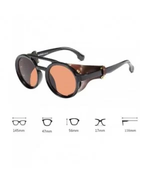 Women's Retro Small Round Plastic Frame Candy Color Design Sunglasses - Black Brown - CV18W4E8AMH $25.54 Round