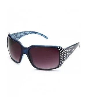 Women's Comfortable Beautiful Blingbling Oversized Fashion Sunglasses - Blue - CB119E6ZOKJ $8.70 Square