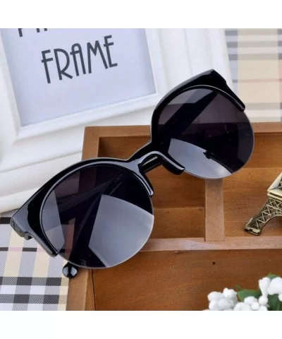 Oculos De Sol Feminino Fashion Retro Designer Super Round Circle Glasses Cat Eye Women Sunglasses UV400 - Leopard - CP198AI8T...