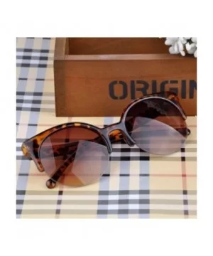 Oculos De Sol Feminino Fashion Retro Designer Super Round Circle Glasses Cat Eye Women Sunglasses UV400 - Leopard - CP198AI8T...