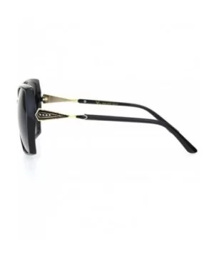 Womens Classic 90s Rhinestone Metal Jewel Hinge Butterfly Sunglasses - Black Smoke - CE18OQWD7UH $10.86 Rectangular