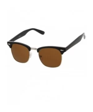 Half Frame Semi-Rimless Horn Rimmed Sunglasses - Black / Brown - C011ZXEYM3B $8.23 Oversized