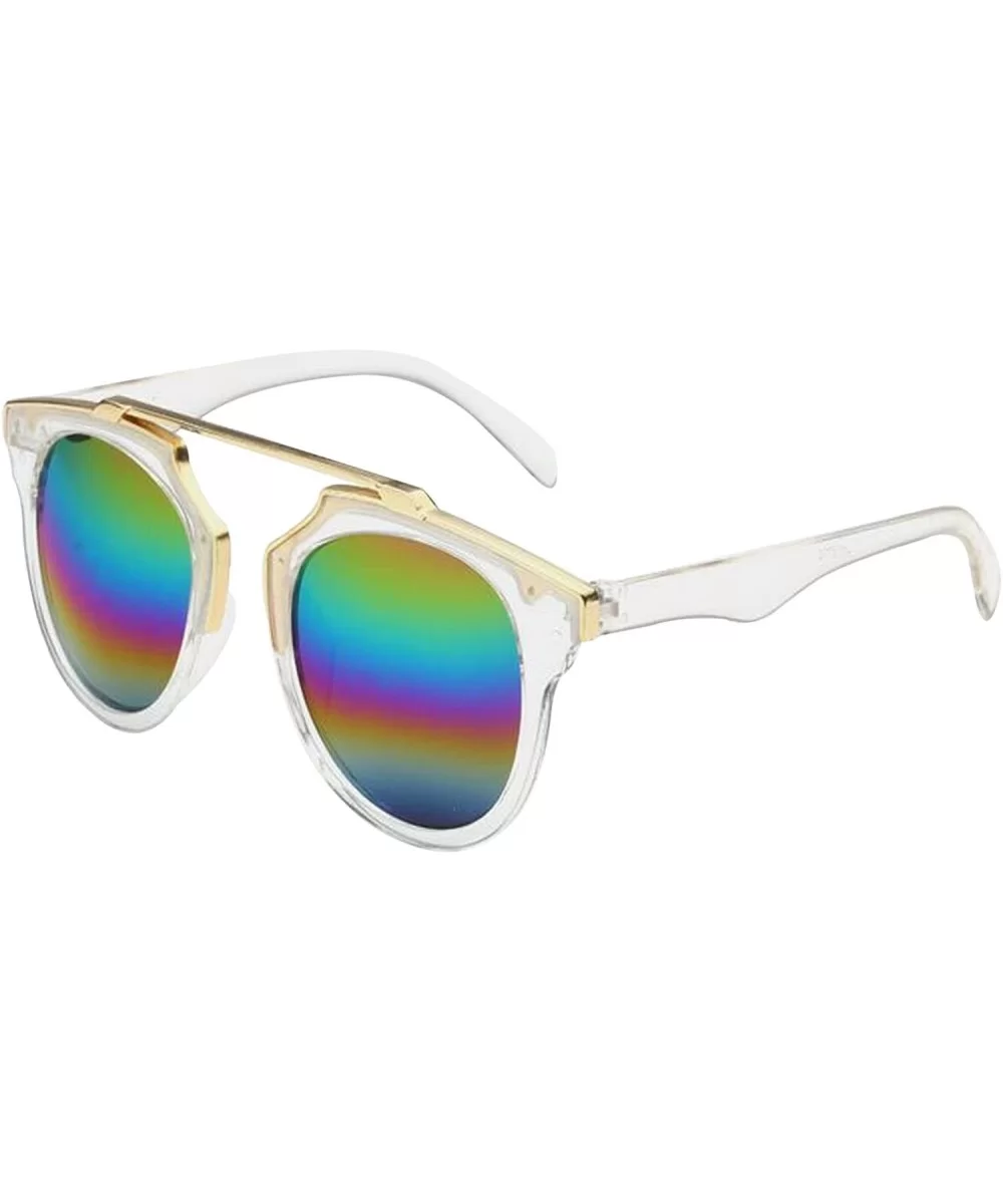 Men's and Women's Universal Model of Cat's Eye Sunglasses with Stars - Transparent Colors - CV11YQ9X2P3 $12.23 Sport