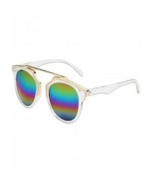 Men's and Women's Universal Model of Cat's Eye Sunglasses with Stars - Transparent Colors - CV11YQ9X2P3 $12.23 Sport