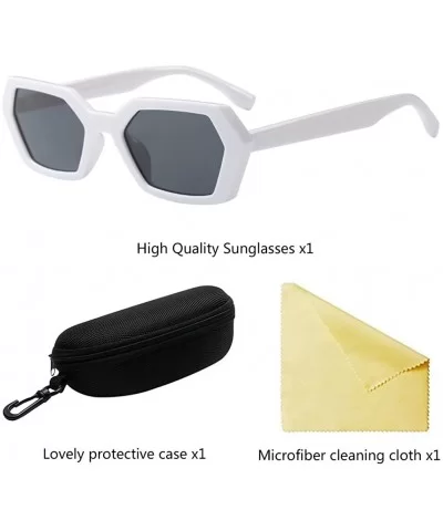 Personality Style Irregular Shape Retro Sunglasses Men Women UV Protection - White - CG18G7XH3EN $7.27 Wayfarer