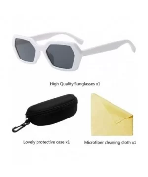 Personality Style Irregular Shape Retro Sunglasses Men Women UV Protection - White - CG18G7XH3EN $7.27 Wayfarer