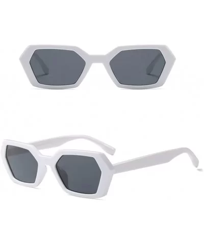 Personality Style Irregular Shape Retro Sunglasses Men Women UV Protection - White - CG18G7XH3EN $7.27 Wayfarer