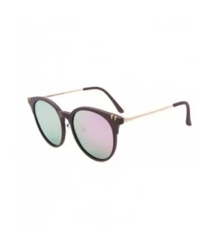 Fashion Polarized Sunglasses for Women Retro Style UV400 Lens Round - 棕色 - CM18E2O23N4 $11.32 Goggle