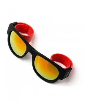 Folding Retro Design for Action Sports Easy to Store Sunglasses Flash/Mirrored Lenses - Red - C717Y00DNTD $6.32 Wayfarer