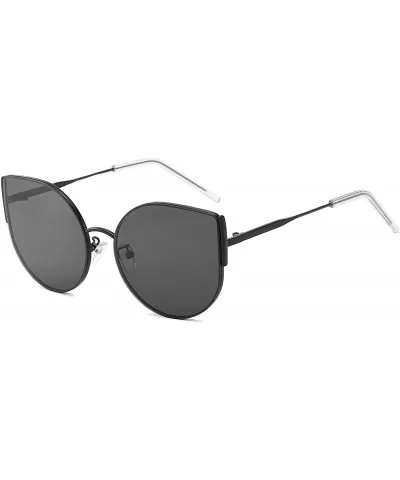 Cateye Sunglasses for Women Metal Frame Oversized Clear Lenses Brand Designer - C1 Black Frame/Grey Lens - C718QKXS57E $8.35 ...