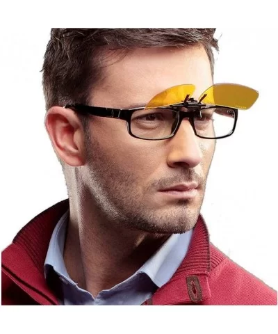 Flip-up Clip-on Sunglasses Anti-glare UV Protection Rectangular Sunglasses for Men Women - Yellow/Night Vision - CV196IEDZ6R ...