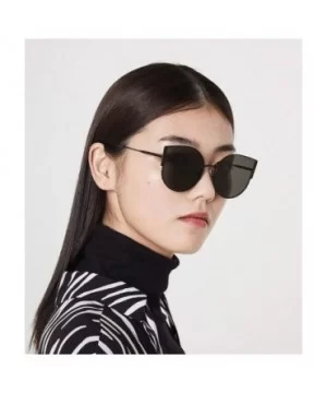 Cateye Sunglasses for Women Metal Frame Oversized Clear Lenses Brand Designer - C1 Black Frame/Grey Lens - C718QKXS57E $8.35 ...