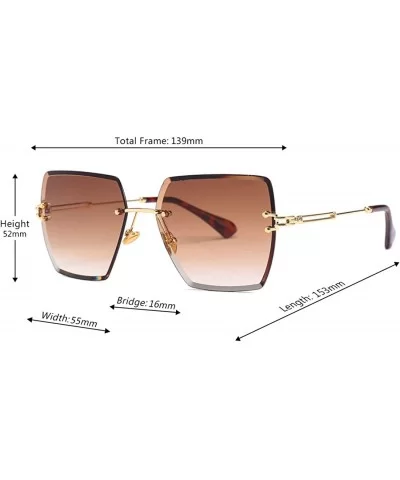 Fashion Men women Oversized Frameless Candy color Sunglasses UV400 - Brown - C818NO5YLEA $10.35 Oversized