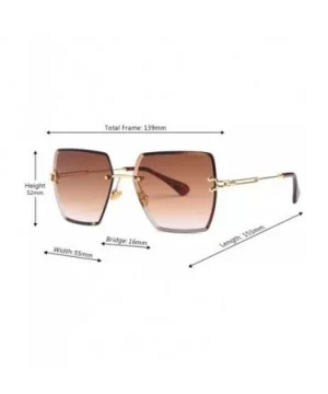 Fashion Men women Oversized Frameless Candy color Sunglasses UV400 - Brown - C818NO5YLEA $10.35 Oversized