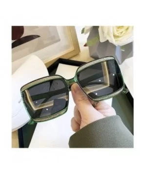 Shiny Frame Polarized Oversized Sunglasses for Women Thin Face Shades - Black - CM1906CS0KE $11.45 Oversized