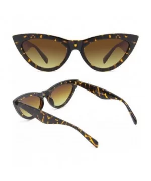 Vintage Cateye Rhinestone Sunglasses for Women Retro Narrow Small Sun Glasses - Tortoiseshell - CV18SCSQ3EN $6.94 Cat Eye