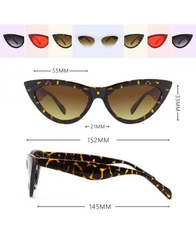 Vintage Cateye Rhinestone Sunglasses for Women Retro Narrow Small Sun Glasses - Tortoiseshell - CV18SCSQ3EN $6.94 Cat Eye