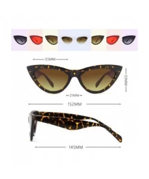 Vintage Cateye Rhinestone Sunglasses for Women Retro Narrow Small Sun Glasses - Tortoiseshell - CV18SCSQ3EN $6.94 Cat Eye