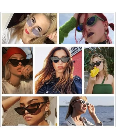 Vintage Cateye Rhinestone Sunglasses for Women Retro Narrow Small Sun Glasses - Tortoiseshell - CV18SCSQ3EN $6.94 Cat Eye