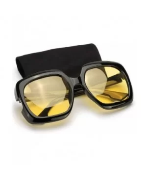 Night-Driving Glasses for Women - HD Polarized Yellow Lens Oversized Frame - CW18WHDLSHT $19.71 Oversized