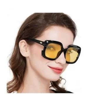 Night-Driving Glasses for Women - HD Polarized Yellow Lens Oversized Frame - CW18WHDLSHT $19.71 Oversized