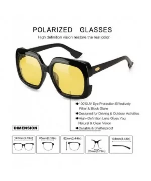 Night-Driving Glasses for Women - HD Polarized Yellow Lens Oversized Frame - CW18WHDLSHT $19.71 Oversized