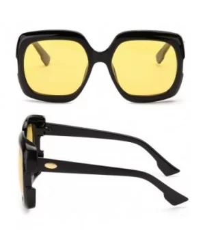 Night-Driving Glasses for Women - HD Polarized Yellow Lens Oversized Frame - CW18WHDLSHT $19.71 Oversized