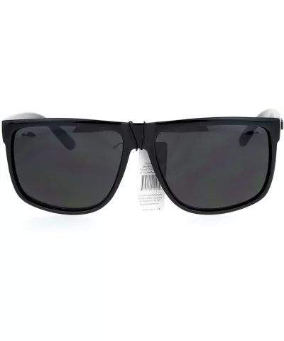 KUSH Sunglasses Classic Black Square Frame Unisex Fashion Shades UV 400 - Glossy Black - CH186KUIL3G $7.68 Square