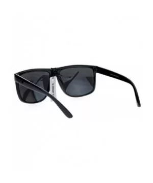 KUSH Sunglasses Classic Black Square Frame Unisex Fashion Shades UV 400 - Glossy Black - CH186KUIL3G $7.68 Square