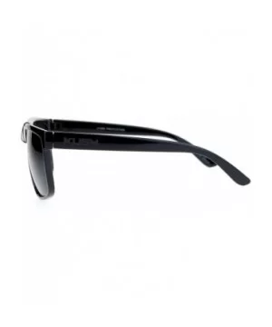 KUSH Sunglasses Classic Black Square Frame Unisex Fashion Shades UV 400 - Glossy Black - CH186KUIL3G $7.68 Square