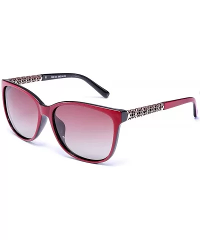 New Cat Eye polaroid Sunglasses Women White Frame Gradient Sun Glasses - Red - CK18W8WUL44 $17.16 Oversized