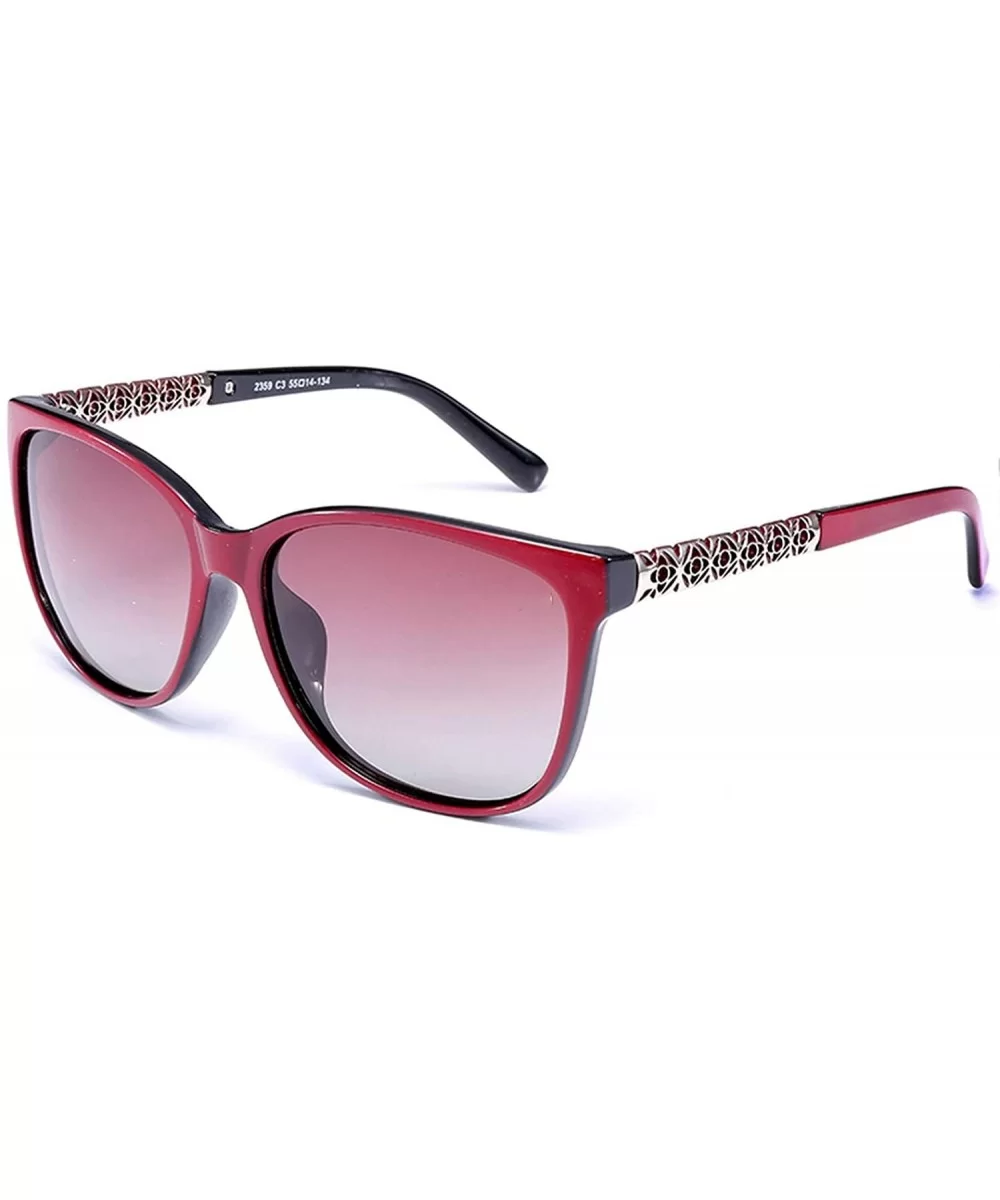 New Cat Eye polaroid Sunglasses Women White Frame Gradient Sun Glasses - Red - CK18W8WUL44 $17.16 Oversized