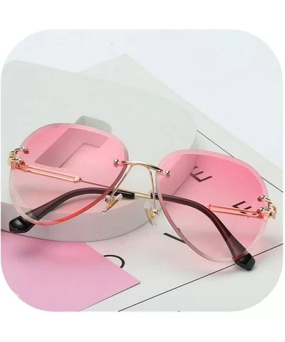 RimlSunglasses Women Sun Glasses Gradient Shades Cutting Lens FramelMetal Eyeglasses UV400 - Pink - CC1984A9HQC $13.16 Round